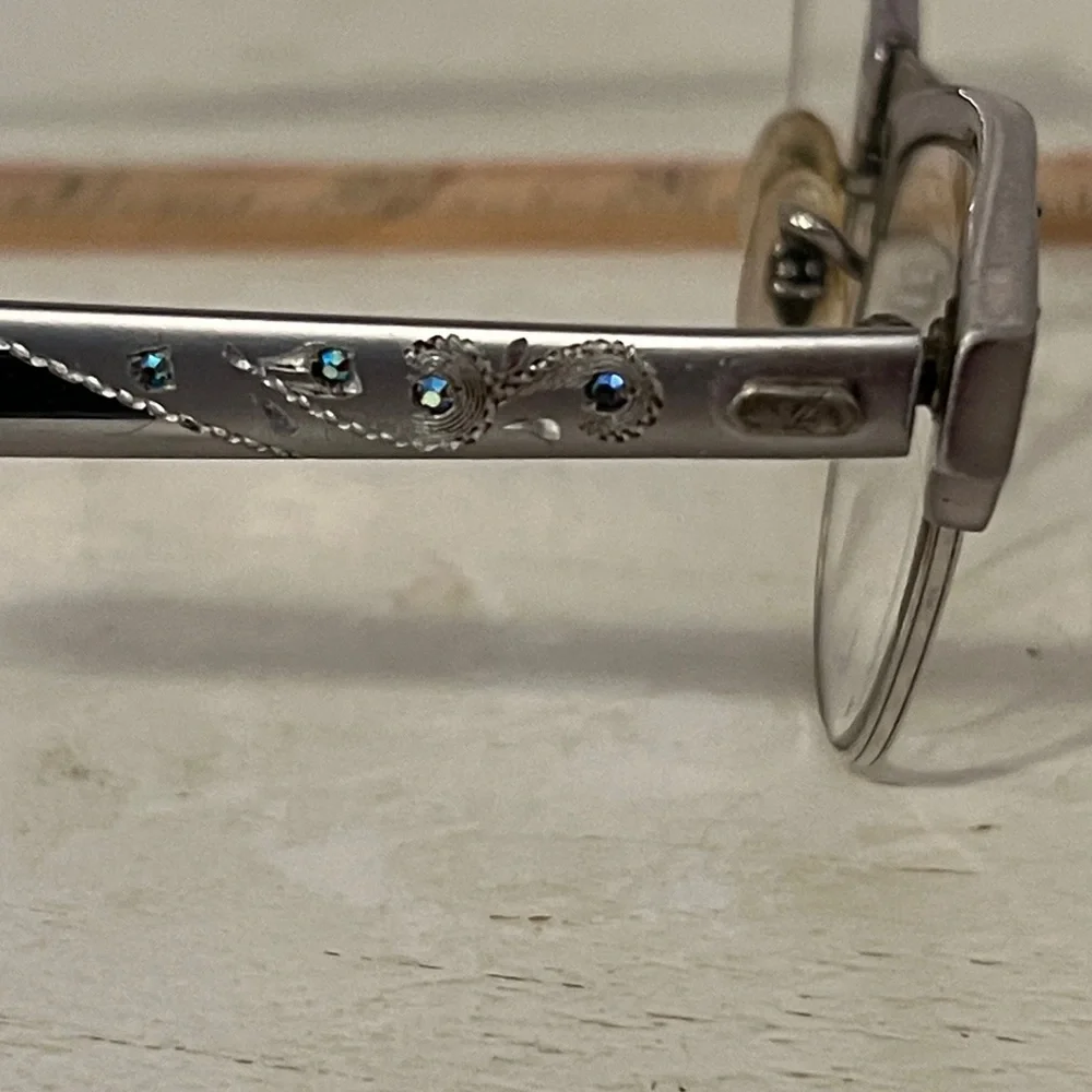 50s 12k Gold Filled Aluminum Art Craft Cat eye frames eye glasses 5 1/2 44